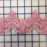 Non-Metallic Trim - 3.5-inch Beaded and Scalloped Dusty Rose
